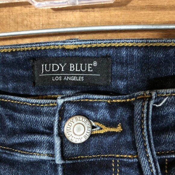 Judy Blue Skinny Fit Ankle Frayed Jeans Womens Size 3/26 Distressed Denim Blue - Picture 5 of 12